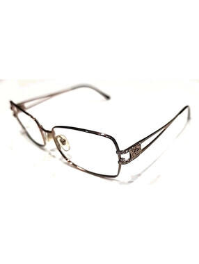 Versace 1114-B 1045 Brown Metal Rectangle Eyeglasses Frame 54-18 130 Italy